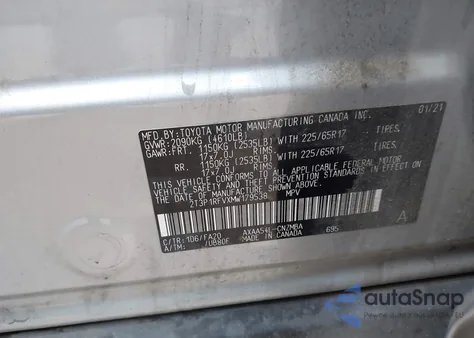 2021 Toyota Rav4 Xle from USA, damaged, VIN 2T3P1RFVXMW179538